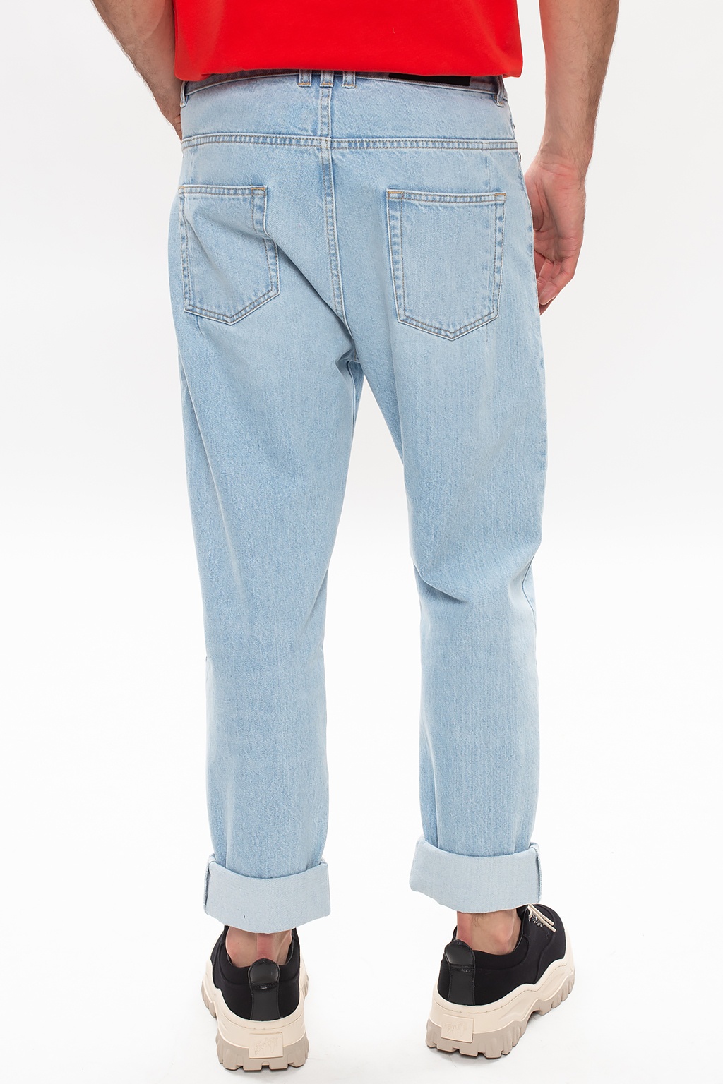 balmain head-to-toe Distressed jeans